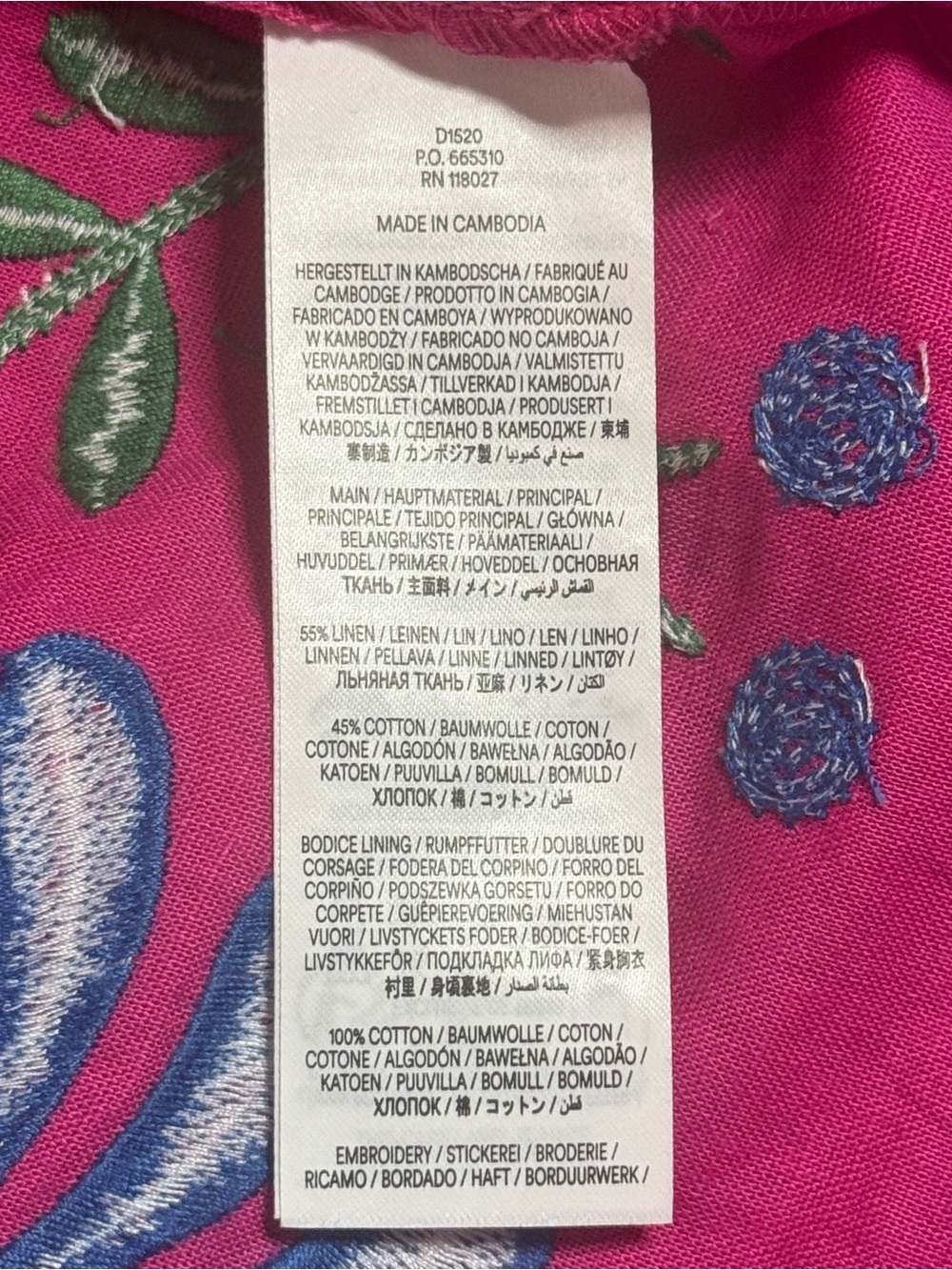 Boden NWT Pink Ava Linen Blend Floral Embroidered Dress Sz 2 Wedding Guest - Picture 13 of 14